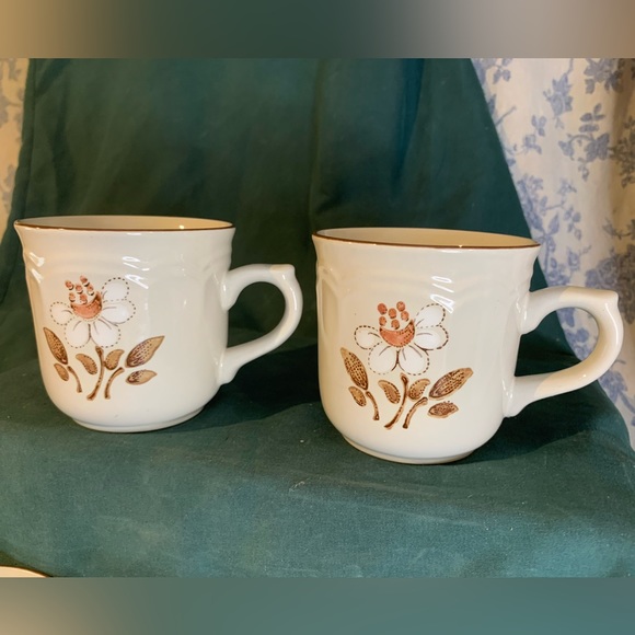 VTG Set of 4 Japan Hearthside Mayblossom Brown Cumberland Stoneware Tea Cups - Picture 2 of 13